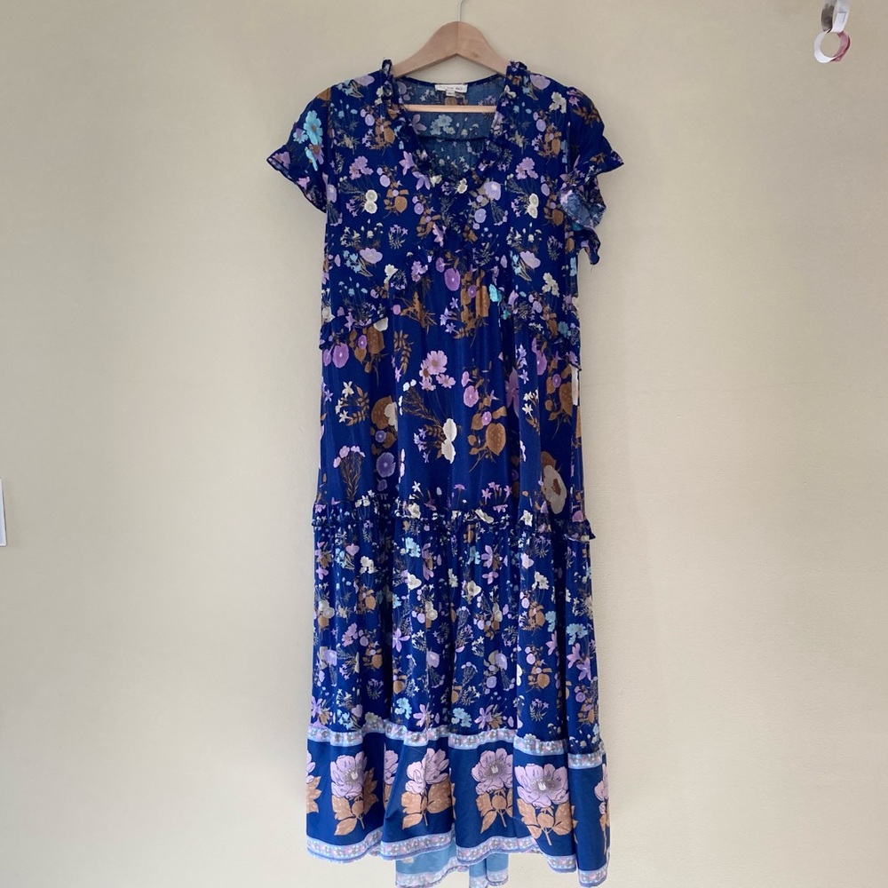 For Love Bell / Floral Blue maxi Dress